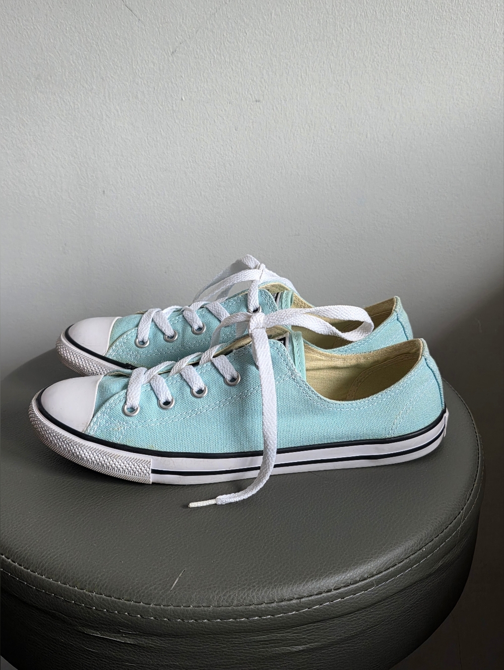 Converse Chuck Taylor All Star Low Top Sneakers Aqua Blue Canvas Womens Size 7